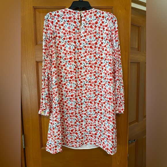 Loft Ann Taylor Dress Medium Cottage Cherry Balloon Sleeve Swing Dress Red - Picture 6 of 9